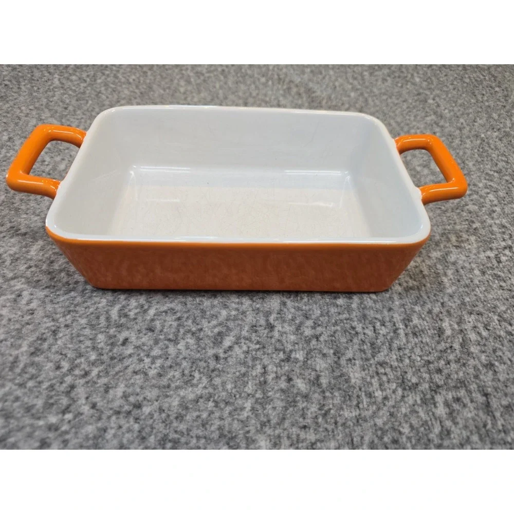 CRATE & BARREL Stoneware Casserole Baking Dish w/Handles ~ 7.5